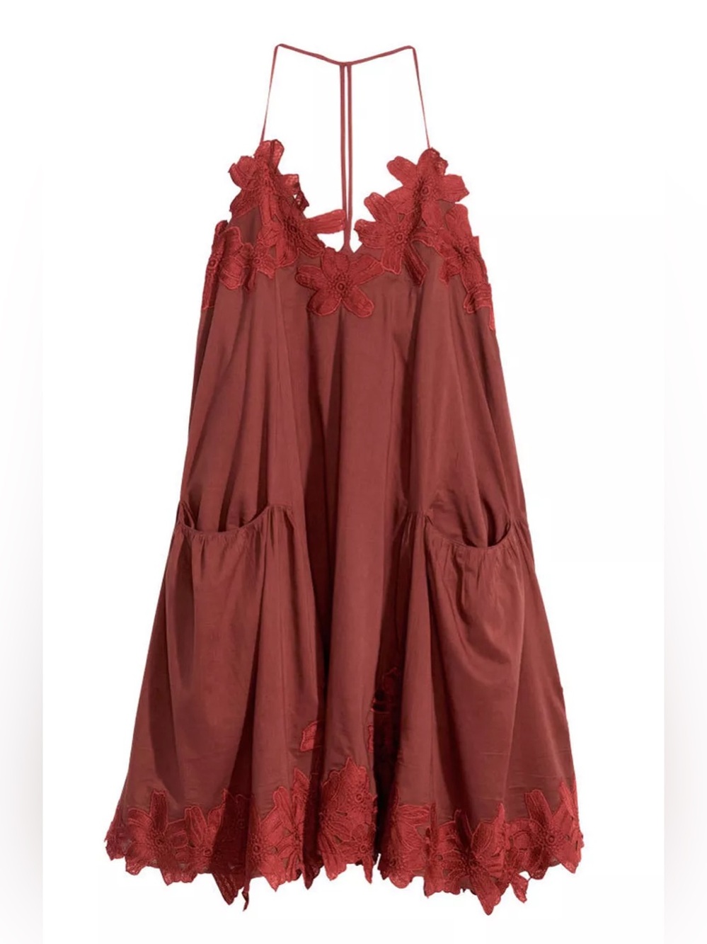 H&M Rust Red Trim Dress
